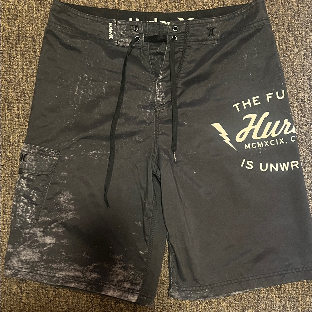 Hurley Men's Black and Gray Board Shorts